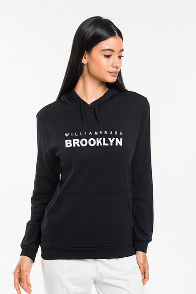 Superlife Дамски суитшърт с качулка Superlife, ежедневен, тънък, с щампа Williamsburg Brooklyn, пролет/лято 24, 123 лв.