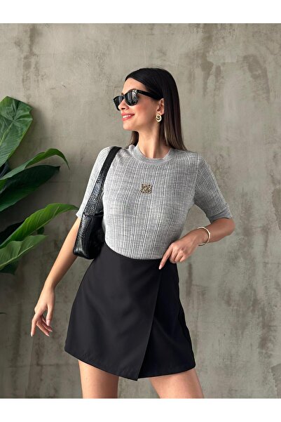 Angel Mia Tricotaj gri tricou - Cu accesorii