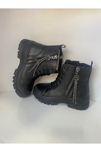 TAŞKINÖZ AYAKKABI ortapedik su geçirmez fermuları kürklü kaymaz taban çocuk botu
