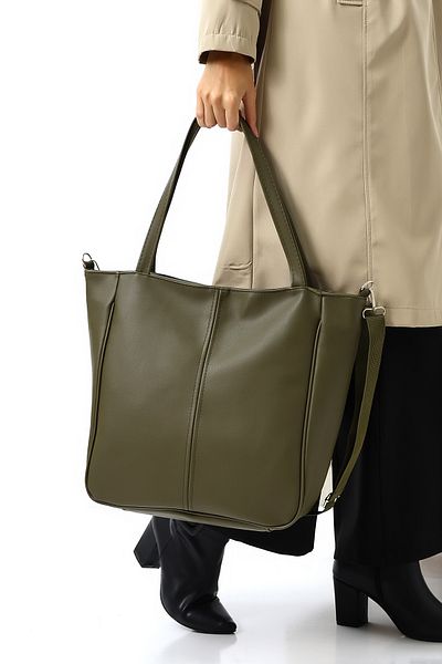Moda azza Women's Oversized Shoulder Bag with Stitching Detail