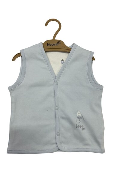 Biorganic Bibaby Organik Yelek Love Floral Ekru - Lila