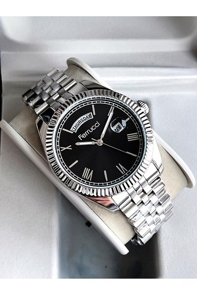 Ferrucci Inner Functions Active Calendar and Day 30m Water Resistant Steel Band Men's Wristwatch Efc.1