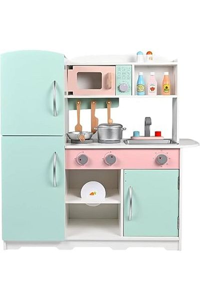 ALBADER Kids Kitchen Playset, Children Play Kitchen for Toddler With accessories, Wooden Kitchen Toy