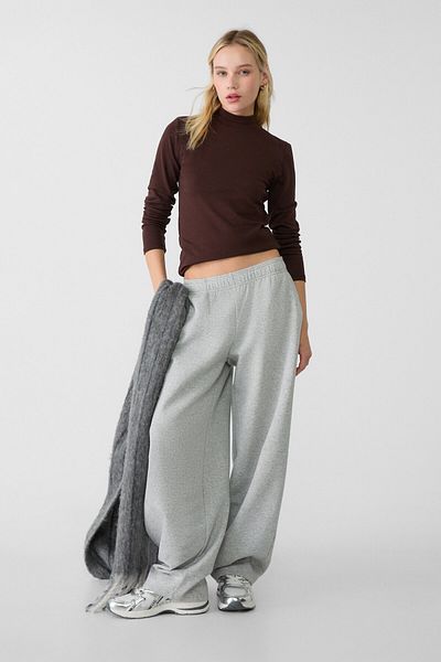 Stradivarius Stand Collar T-Shirt