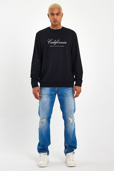 Superlife Ανδρικό φούτερ με λαιμόκοψη Superlife California Printed Spr24sw125