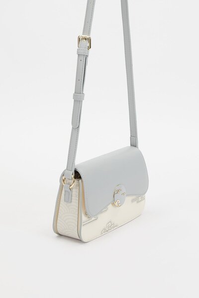 Levidor Geantă de umăr cu model în relief albastru