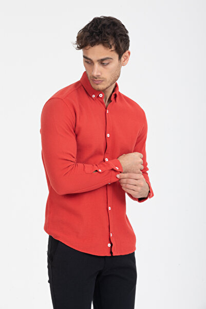 Klothy ERKEK  %100 PAMUK YIKAMALI SLİM FİT GÖMLEK