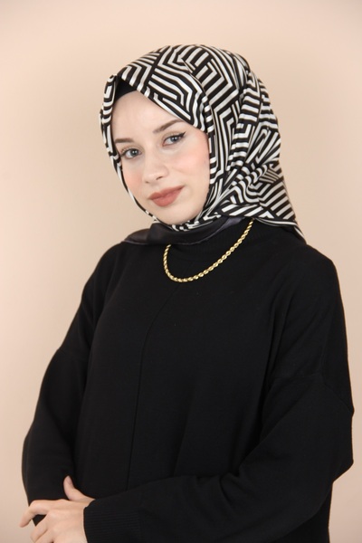 PAPLİO FERRE ЧОРНИЙ Pablio Ferre Кам'яний візерунок Твіл Шовковий шарф