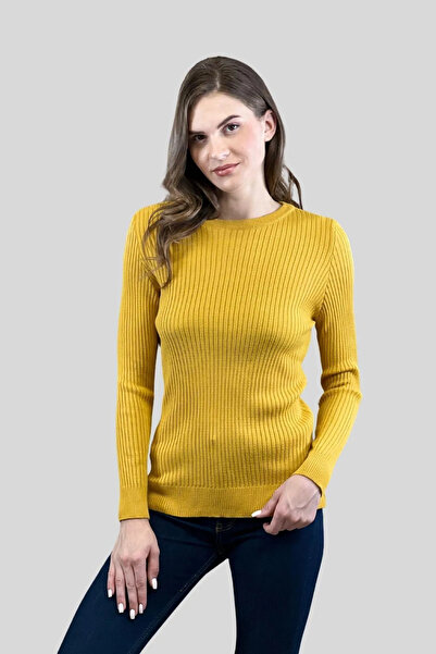 Miss Poem Women's 2-Piece Long Crew Neck Basic Plain Knitwear Sweater