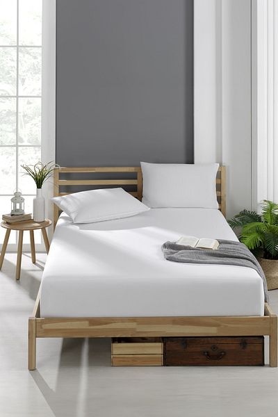 INTER Z King Size Ranforce 57 Wire Elastic Sheet Set 180X200 (Including 2 Pillowcases)