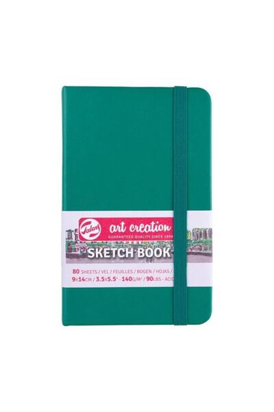 Art Creation Forest Green Sketchbook - 9x14 cm, 140 gr, 80 yp, Hard Cover Sketch Drawing Notebook