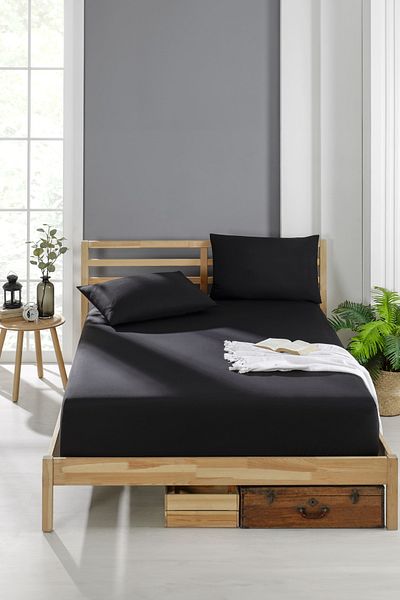 INTER Z King Size Ranforce 57 Wire Elastic Sheet Set 180X200 (Including 2 Pillowcases)