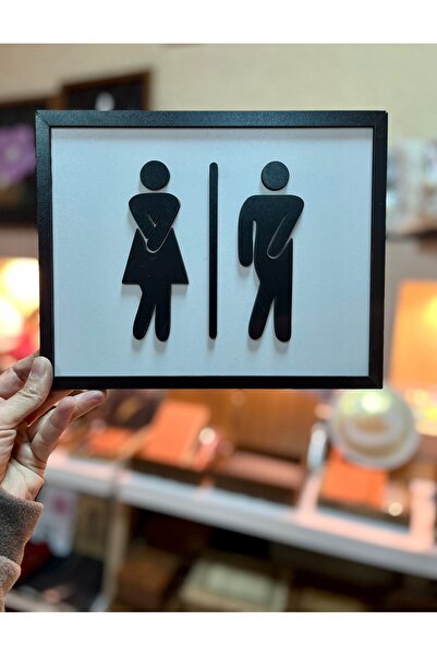 Mr Home Ahşap Çerçeve-Tuvalet Banyo Tablo-Duvar Dekorasyonu-Banyo Duvar Çerçe...