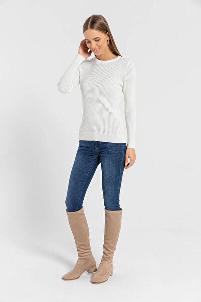 Miss Poem Women's 2-Piece Long Crew Neck Basic Plain Knitwear Sweater