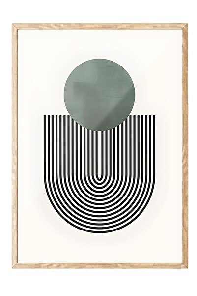 Postifull Tablou cu ramă din lemn, set de postere și rame, Mid Century Green ...