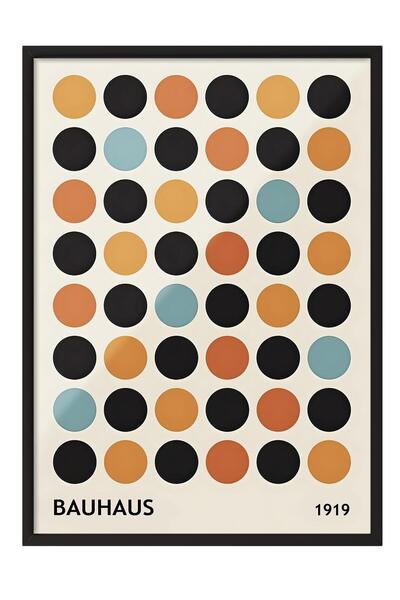 Postifull Tablou cu rama neagra, set de postere si rame, seria Bauhaus 1919 C...
