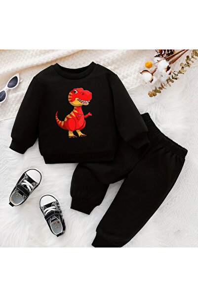 LUNAVISTA Unisex Kids Tracksuit Set - Dinosaur Printed, Oversize Fit