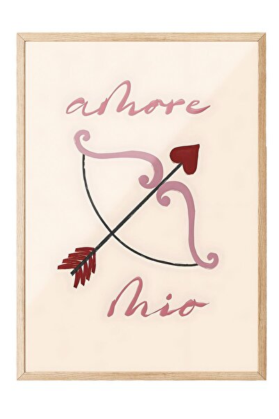 Postifull Tablou cu rama din lemn, set de postere si rame, seria Amore Mio Co...