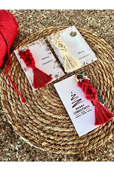 Larmina Decoration Μπρελόκ Μακραμέ 4 Τεμάχια Χριστουγεννιάτικο Δώρο