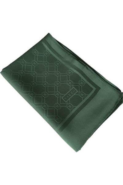 Vakko Şal jacquard cu monogramă din seria specială 40830-verde smarald