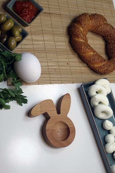 Teknofors Wooden Rabbit (Broken Ear) Egg Holder Tableware Presentation