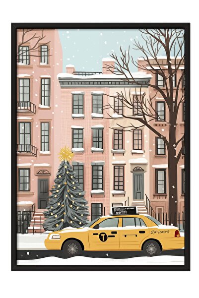 Postifull Black Framed Painting, Poster and Frame Set, New Year Comfort Series No:108734