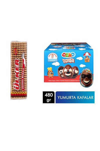 Ülker Potibor Biscuit Simple 175 Gr and Ozmo Egg Heads 20 Gr X 24 Pcs