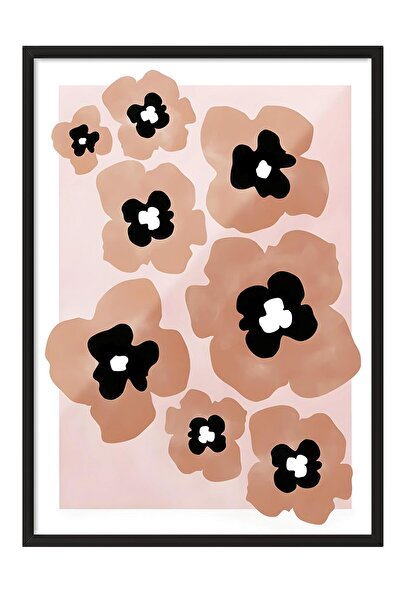 Postifull Tablou cu rama neagra, set de postere si rame, Red Poppies Comfort ...