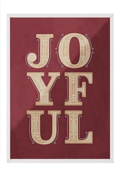 Postifull Beyaz Çerçeveli Tablo, Çerçeveli Yılbaşı Poster, Yılbaşı Dekoru, Jo...