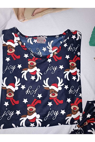 MYSTYLEWORLD YILBAŞI LACİVERT PİJAMA TAKIMI
