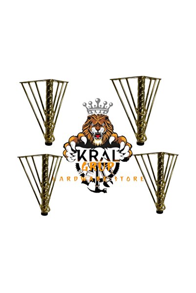 KRAL HIRDAVAT Sofa Leg, Sofa Leg, 18 cm Twisted, Wire Iron Leg,''4 Pcs''