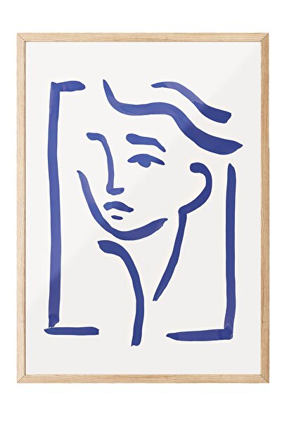 Postifull Tablou cu rama din lemn, set de postere si rame, serie Portrait in ...