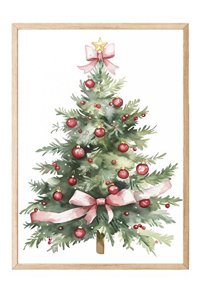 Postifull Wooden Framed Painting, Poster and Frame Set, New Year Comfort Series No:108743