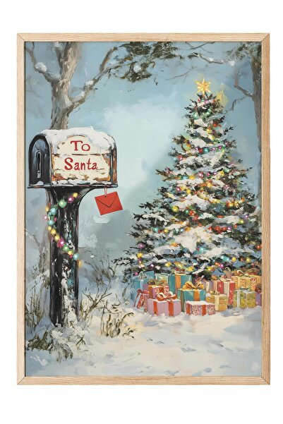 Postifull Wooden Framed Painting, Poster and Frame Set, New Year Comfort Series No:108746