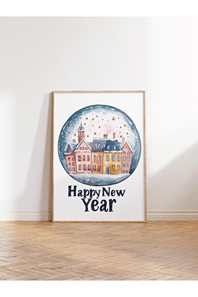 Postifull Wooden Framed Painting, Poster and Frame Set, New Year Comfort Series No:108803