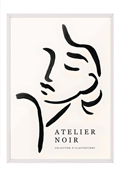 Postifull White Frame Painting, Poster and Frame Set, Looking Back Comfort Series No:108573