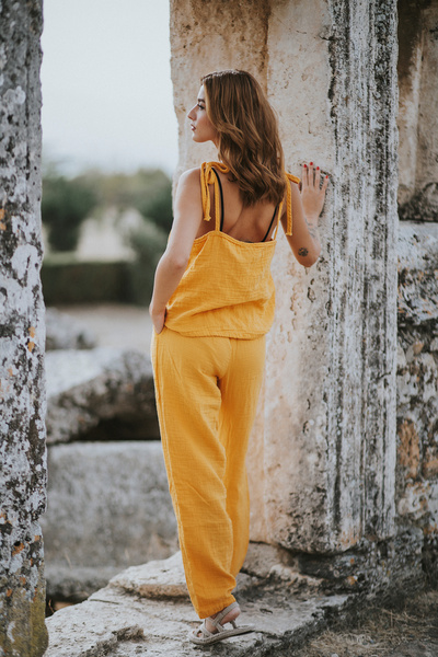 Cosibello Home Vita Muslin Trousers Mustard