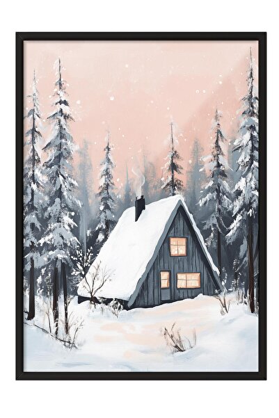 Postifull Black Framed Painting, Poster and Frame Set, New Year Comfort Series No:108738