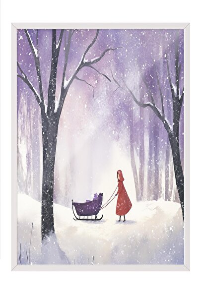 Postifull Tablou cu rama alba, pictura de perete cu design artistic, seria Co...