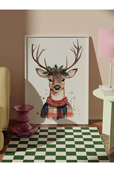 Postifull White Framed Painting, Artistic Design Wall Painting, New Year's Comfort Series No:108812