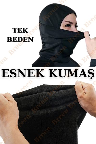 Breen Thermal Full Face Snow Mask, Wind Protection, Black Color, One Size