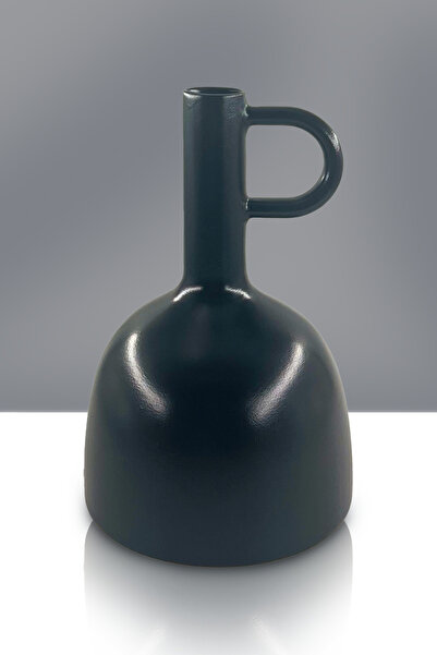 Seramik Vazo - Dekoratif Ev Aksesuarı - Siyah - 28cm * 18cm