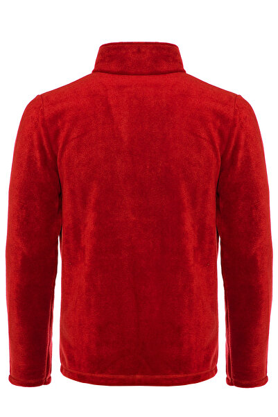 VEGA PORT Унісекс червона куртка з коміром-стійкою, на повній блискавці, з 3 кишенями, для активного відпочинку