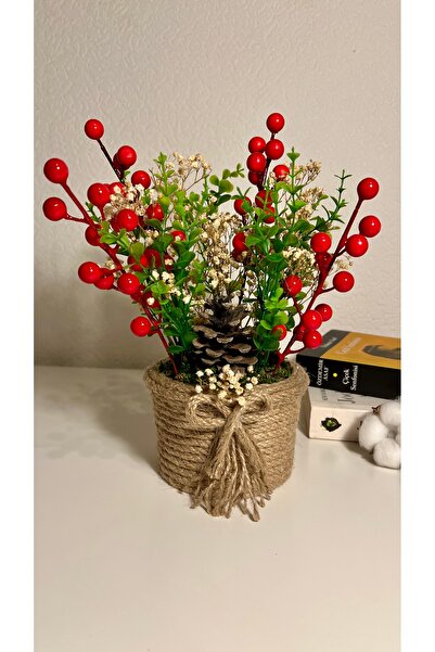 YAPAY Kokina Flower Decorative Product in Wicker Pot