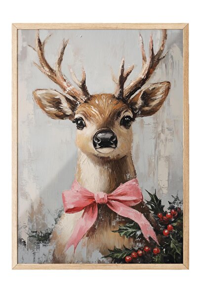 Postifull Wooden Framed Painting, Poster and Frame Set, New Year Comfort Series No:108742