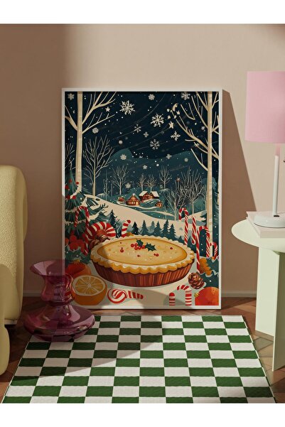 Postifull White Framed Painting, Artistic Design Wall Painting, New Year's Comfort Series No:108814