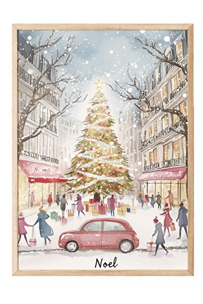 Postifull Ahşap Çerçeveli Tablo, Poster ve Çerçeve Seti, Yılbaşı Comfort Seri...