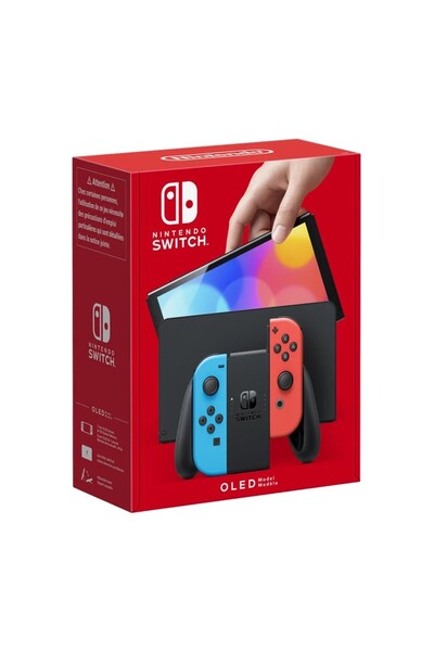 Tekno İthalat Nintendo Switch Oled 64 Gb Türkiye Uyumlu Şarj Adaptörlü Konsol...