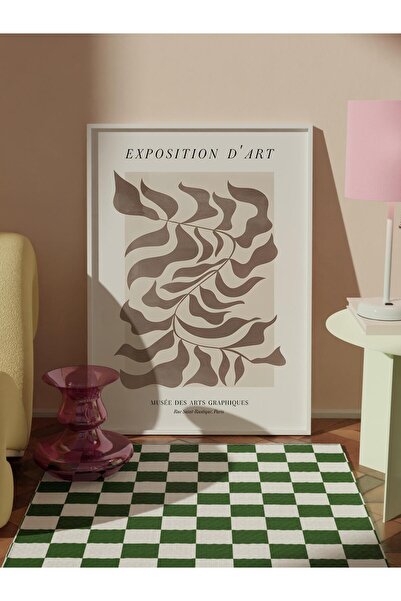 Postifull White Frame Painting, Poster and Frame Set, Exposition D'Art Graphique Comfort Series No:108582