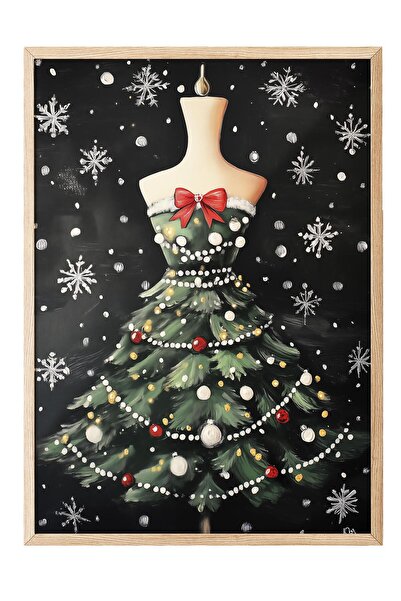 Postifull Wooden Framed Painting, Poster and Frame Set, New Year Comfort Series No:108749